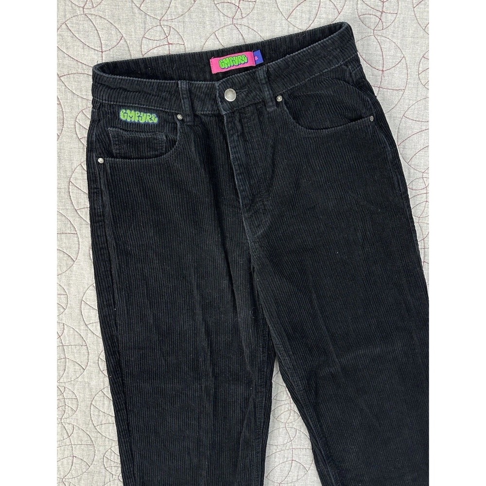 Empyre Tori Skate Pants Black 90s Corduroy Straight Leg / Women's 8